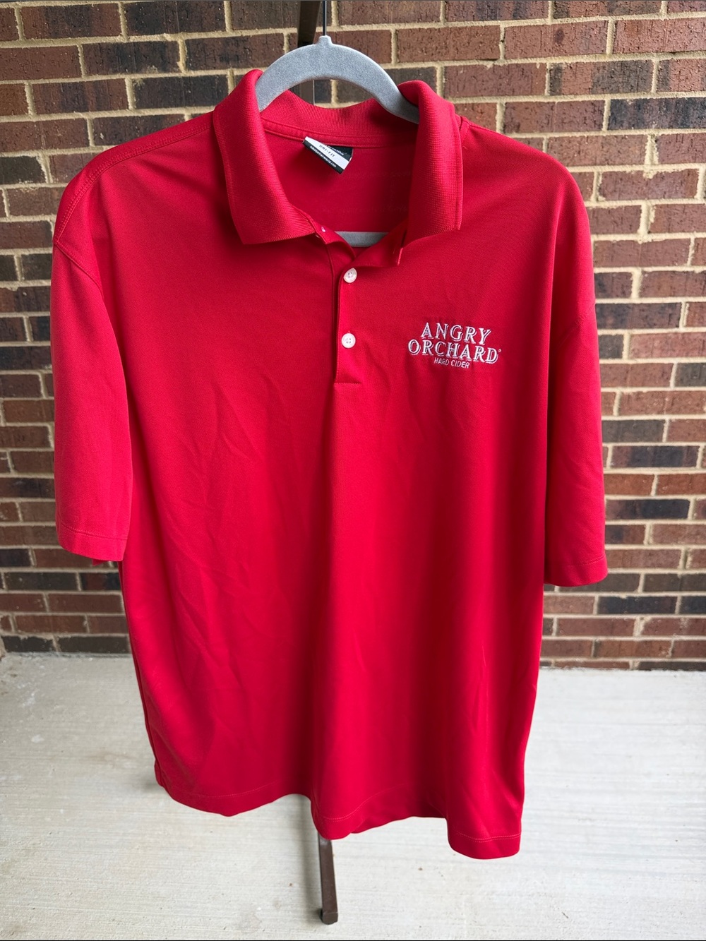 Nike Men's Bright Red Polo Shirt with Embroidered Logo